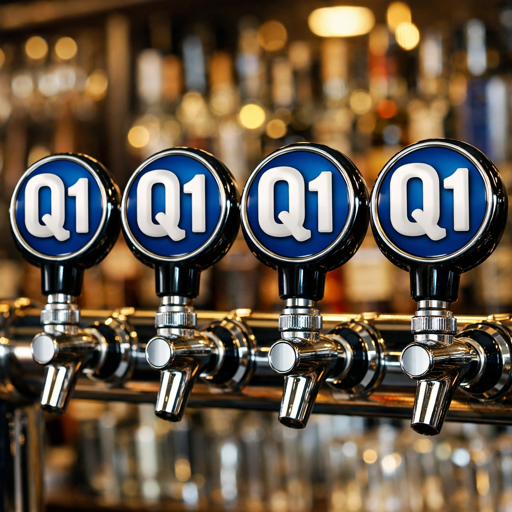 beer taps with Q1 on them